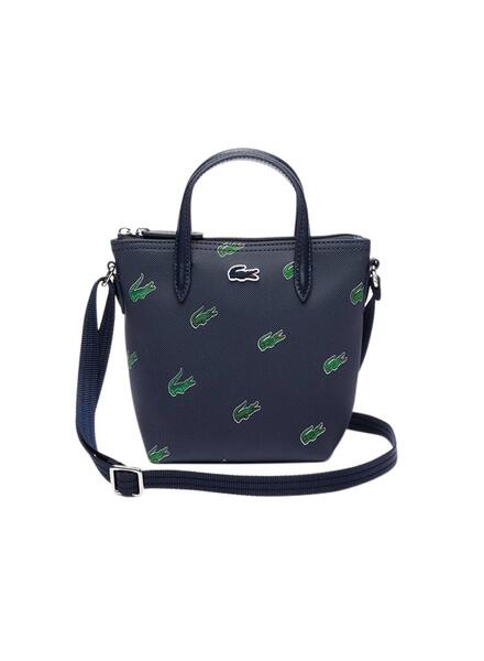 Sac à main Lacoste Shopping Croix Bleu Marine pour Femme