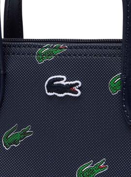 Sac à main Lacoste Shopping Croix Bleu Marine pour Femme