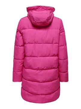 Veste Only Chariot Long Puffer Rose pour Femme