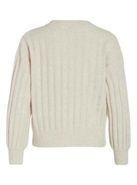 Pull Vila Vitycia O Neck Knit Blanc pour Femme