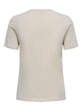 T-Shirt Only Jenna Life Beige Régulier pour Femme