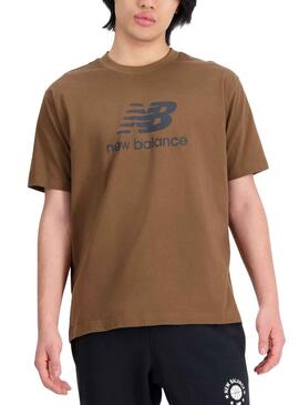 T-Shirt New Balance Stacked Brun Homme