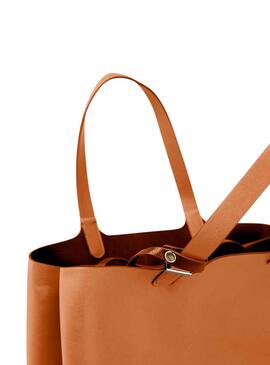 Bag Pieces Cabas Kopa Brun pour Femme