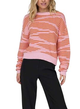 Pull Only Emma Life Structure Rose Orange Femme