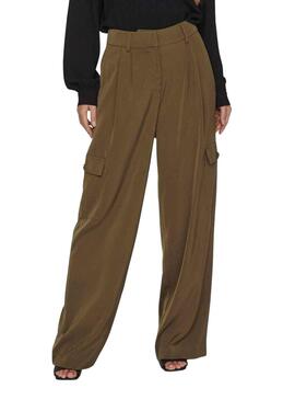 Pantalon Vila Winnie Mia Wide Cargo Brun Femme