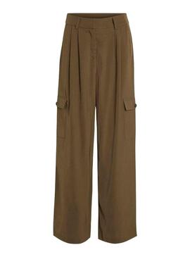 Pantalon Vila Winnie Mia Wide Cargo Brun Femme