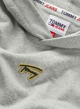 Sweat Tommy Jeans Relaxed Signature Gris Homme