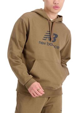 Sweat New Balance Stacked Brun Homme