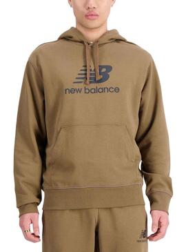 Sweat New Balance Stacked Brun Homme