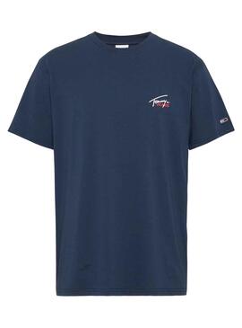 T-Shirt Tommy Jeans Small Flag Bleu Marine Homme