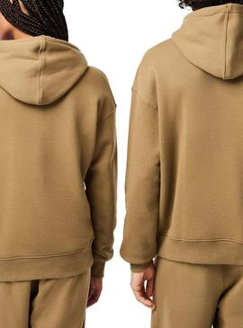 Sweat Lacoste Loose Fit Brun Homme Femme
