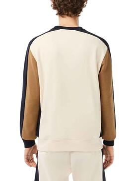Sweat Lacoste Felpa Beige Cepilada Homme