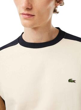 Sweat Lacoste Felpa Beige Cepilada Homme