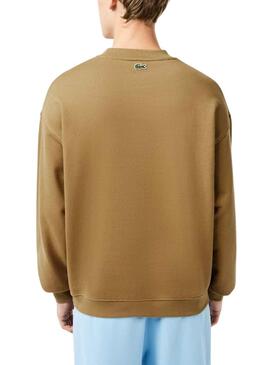 Sweat Lacoste Loose Fit Brun pour Homme