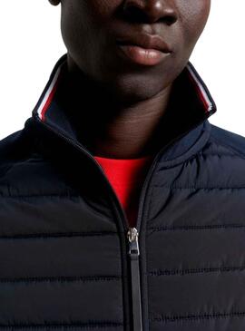 Sweat Tommy Hilfiger Mix Media Bleu Marine Homme