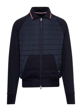 Sweat Tommy Hilfiger Mix Media Bleu Marine Homme