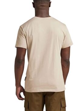 T-Shirt G-Star Raw Feutre Beige pour Homme