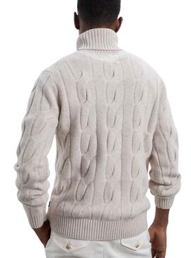 Pull Ecoalf New Bruna Beige pour Homme