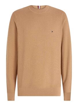 Pull Tommy Hilfiger Rectangulaire Beige Homme