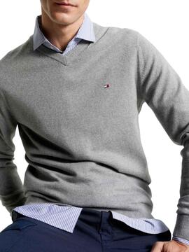 Pull Tommy Hilfiger Pima Cashmere Gris Homme