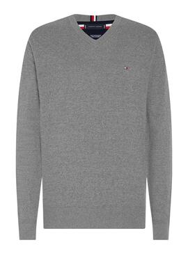 Pull Tommy Hilfiger Pima Cashmere Gris Homme