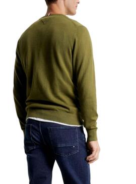 Pull Tommy Hilfiger Pima Cashmere Vert Homme