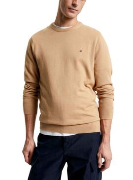 Pull Tommy Hilfiger Beige Pima pour Homme