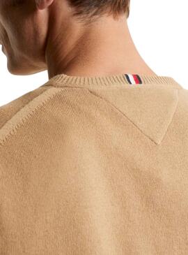 Pull Tommy Hilfiger Beige Pima pour Homme