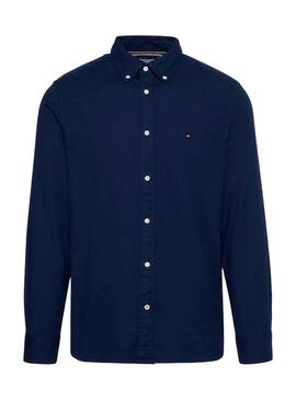 Chemise Tommy Hilfiger Flex Brushed Bleu Marine Homme