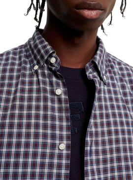 Chemise Tommy Hilfiger Nat Soft Flex Bordeaux Homme