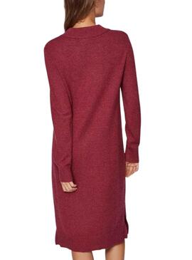 Robe Vila Viril Crew Neck Bordeaux pour Femme