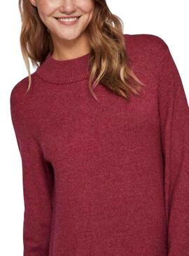 Robe Vila Viril Crew Neck Bordeaux pour Femme