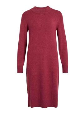 Robe Vila Viril Crew Neck Bordeaux pour Femme
