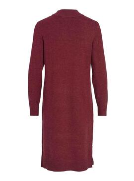 Robe Vila Viril Crew Neck Bordeaux pour Femme