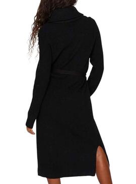 Robe Vila Viril Half Zipper Noire pour Femme