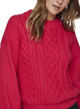 Pull Vila Vichinti Rouge pour Femme