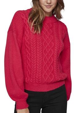 Pull Vila Vichinti Rouge pour Femme