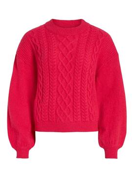 Pull Vila Vichinti Rouge pour Femme