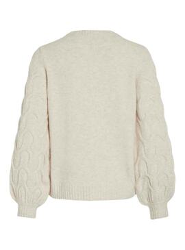 Pull Vila Viella New Beige pour Femme