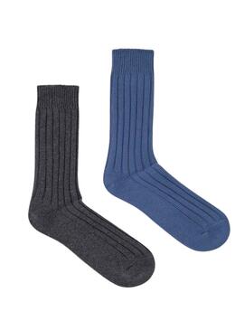 Pack 2 Chaussettes Pepe Jeans Chunky Bleu Homme