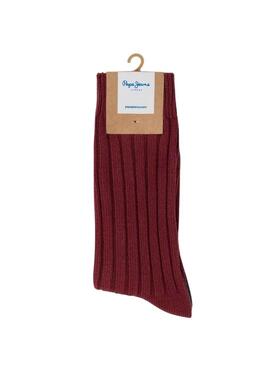 Pack 2 Chaussettes Pepe Jeans Chunky Rouge Homme