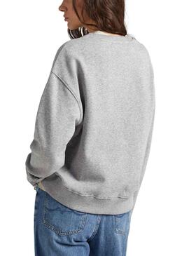 Sweat Pepe Jeans Vella Gris pour Femme