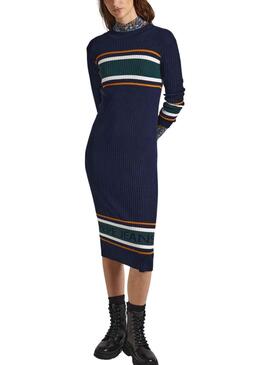 Robe Pepe Jeans Evelina Bleu Bleu Marine pour Femme