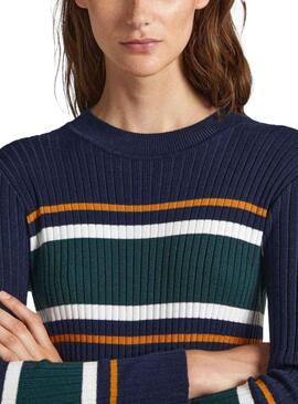 Robe Pepe Jeans Evelina Bleu Bleu Marine pour Femme