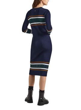 Robe Pepe Jeans Evelina Bleu Bleu Marine pour Femme