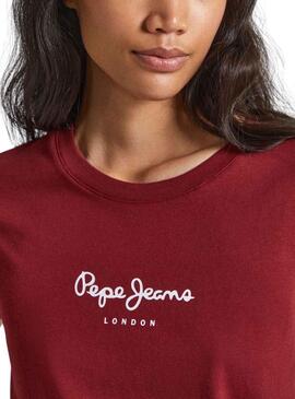T-Shirt Pepe Jeans Wendys Rouge pour Femme