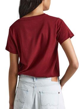 T-Shirt Pepe Jeans Wendys Rouge pour Femme
