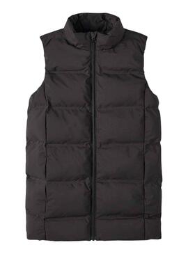 Gilet Name It Mellow Long Noire pour Garçon