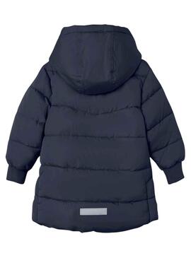 Veste Name It Musique Long Puffer Bleu Marine Fille