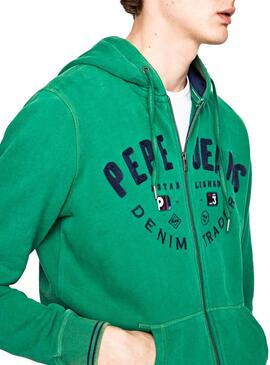 Sweat Jeans Pepe Sealey Vert Homme